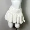 Falda corta de verano con volantes para mujer de Dongdaemun, Corea; falda abullonada estilo ballet, de cintura alta, línea A adelgazante