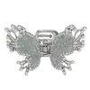 Pinza para el Cabello de Mariposa Estéreo de Cristal de Lujo Ligero de Tamaño Mediano para Mujer 2025 Nueva Pinza para el Cabello de Gama Alta Elegante Pinza de Tiburón para Cabello Semirecogido