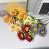 Simulación de girasol, flor de tres cabezas, decoración del hogar, diseño de auditorio de bodas, pintura al óleo retro, accesorios de tiro de girasol, flor falsa