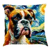 Amazon deseo transfronterizo nuevo creativo pintura al óleo funda de almohada de perro cojín de asiento de coche cojín impreso