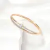 Pulseira Compacta com Pedras de Diamante de Novo Estilo para Mulheres, Pulseira Minimalista de Luxo Ins de Círculo Único Simples, Pulseira Básica de Moda do Japão e da Coreia