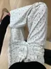 Jeans Blancos Nuevos de Verano 2024 para Mujer Verano Retro Lunares Pantalones Casuales Cintura Alta Adelgazantes Rectos