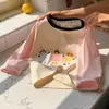 Camisetas de Manga Larga para Niños y Niñas Ropa de Otoño 2026 Nuevos Tops Elegantes de Bebé con Lazo y Dibujos Camisetas Básicas para Niños Otoño
