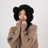 Gorro de Tricô Liso de Cor Sólida para Mulheres no Inverno, Moderno e Fashion, Faz o Rosto Parecer Menor, Gorro de Lã Quente e Protetor de Orelhas