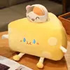 Almofada de Queijo de Animal Fofo Almofada de Assento de Escritório Almofada Gorda Suporte Lombar Travesseiro de Dormir para Estudante Boneca Decorativa para Sofá