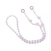 Lanyard para Teléfono Móvil Cruzado de 1.2 m Largo Cruzado para Llevar en la Espalda Ins Pequeña Flor Colgante de Perlas Funda para Teléfono Móvil Universal Anti-Bolsas