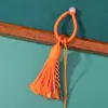 Anillo hebilla de borla de hilo de algodón estilo Xizang colorido, producto semiacabado hecho a mano para colgar en bolsos, colgar en el coche, colgante y accesorio, al por mayor en stock