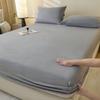 Nueva Sábana Bajera Ajustable de Color Sólido de Alto Gramaje de Terciopelo de Leche, Pieza Única, Suave, Absorbente, Lisa, Manta de Cama de Coral Fleece