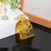 Enfeite de Bolsa de Dinheiro de Vidro, Bolsa de Paz e Fortuna de Vidro, Presente Atrator de Riqueza e Auspicioso, Decoração de Casa, Bolsa de Dinheiro de Cristal Amarelo