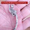 Accesorios de colgante de púas de aleación de plata de Xizang, dientes de perro de plata, colmillos de mastín tibetano de Xizang, accesorios de plata con incrustaciones