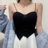 Chaleco de Tirantes con Copa Fija de Látex para Mujer, Espalda Hermosa, Sexy con Dobladillo Biselado, Push-up, Envolvente de Pecho, Top Tubo de Algodón Puro, Ropa Interior para Mujer