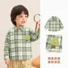Ropa infantil Kaka Panda camisa de cuadros para niños conjunto de otoño para niñas camisa infantil ropa de bebé top casual para niños pequeños