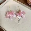 Pendientes de Flor de Acrílico Vintage Francés Exagerados Clavos de Oreja Femeninos Elegantes Nicho Moda Lujo Ligero Joyería de Oreja de Gama Alta