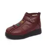 Novo Estilo de Inverno Sapatos de Pano Old Beijing Sapatos Femininos Sapatos de Mãe Com Veludo Acolchoado Sola Macia Sola Grossa Antiderrapante Diário Versátil Sapatos de Algodão