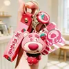 Llavero Colgante Oso Fresa Dibujos Animados Conejo Fresa Lindo Cadena para Bolso Coche Accesorios para Llaves Regalo Venta al por Mayor