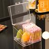 Caja de almacenamiento para hisopos de algodón transparente a prueba de polvo para algodón cosmético, soporte para huevos de maquillaje de belleza, caja de almacenamiento con compartimentos, caja organizadora para labiales y cosméticos