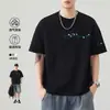 Ropa de Hombre Shanggu Verano Nuevo Modal Sensación de Hielo Estilo Chino Bordado Camiseta de Cuello Redondo para Hombre Moderna Holgada de Manga Corta