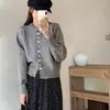 Estilo Coreano Primavera y Otoño Nuevo Estilo Dulce Para Chica Joven Reductor de Edad Macarrón Moda Reductor de Edad Cárdigan de Punto Suéter