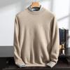 Suéter de Caxemira para Homens, Gola Alta Meia, 100% Caxemira Pura, Novo Suéter Base Malha Pulôver Outono e Inverno