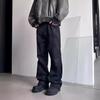 Pantalones vaqueros teñidos con pintura vieja de estilo americano, pantalones encerados, diseño de nicho de hip-hop callejero, pantalones rectos sueltos, una generación de cabello