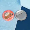 Lata de hojalata yum personalizado animación bidimensional periférico doble flash insignia artesanal personalizado insignia redonda de hojalata