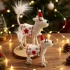 Conjunto de Bonecos Rena de Feltro de Lã Desenho Animado Enfeites Pendurados Decorações para Árvore de Natal Vitrine de Feriado Atacado