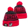 Gorro de Punto NCAA Versión Universitaria Bulldogs Alabama Grueso Forrado de Polar Tejido Bordado con Pompón Versátil