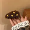 Presilha de Cabelo de Pelúcia Amarela com Coração, Estilo Coreano Doce e Fofo, Cores de Outono e Inverno, para Mulheres, Presilha de Franja, Grampo de Cabelo, Acessório de Cabelo Melard