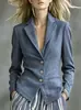 Chaqueta cruzada europea y americana de marca independiente, nueva, corte ajustado, versátil, clásica, de un solo botón, manga larga, blazer moderno y elegante