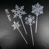 Bandera de pastel de copo de nieve acrílico Tarjeta acrílica para pastel de Navidad Enchufe de decoración de mesa de postre Diseño de escena