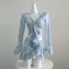 Novo Biquíni Conjunto de Quatro Peças Feminino Sexy Emagrecedor Manga Longa Saída de Praia Piscina Termal Resort