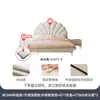 Cama de Pétalos Color Crema Estilo Francés Tongyute para Dormitorio Principal de Niñas, Cama de Tela Moderna Minimalista de Lujo Ligero Estilo Ins Celebridad de Internet