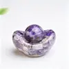 [Cuentas de Lingote Giratorias] Bola de cristal natural con artesanía de resina de cristal, una decoración de lingote giratorio para tu escritorio