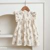 Vestido de verano para niñas, vestido de princesa de encaje estilo occidental para niñas pequeñas, ropa de pedo con estampado floral, vestido de escalada Haku, ropa para hermanas