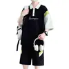 Talla Extra Grande 150 kg Más Talla Camisa Polo de Manga Corta Traje Deportivo Casual Pantalones Cortos de Verano para Hombre Conjunto de Dos Piezas