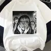 Junji Ito Dibujo Animado Oscuro Chica Llorando Camiseta Estampada Manga Corta Comercio Exterior wish/ebay Amazon