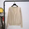 Suéter de stock a largo plazo para mujer, primavera y otoño, fino, cárdigan fino para mujer, abrigo, manga larga, suéter corto para mujer, exterior