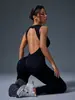 Ropa Deportiva Transfronteriza Botón Nude Levanta Glúteos Mono de Yoga Deportes al Aire Libre Sexy Ajustado Una Pieza Ropa de Yoga para Mujeres