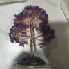 Árbol de cristal transfronterizo, árbol de la fortuna, cuenco del tesoro de cristal morado y amarillo, árbol de la fortuna para escritorio de trabajo en casa, planta de interior de cristal en maceta