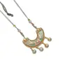 Collar Seiko Luna Media Luna Nuevo Estilo Nacional Chino Estilo Largo Candado Ping An para Niñas Colgante Método Antiguo Cadena de Suéter Retro Cuerda Tejida
