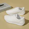 Tênis Branco Feminino Moda Transfronteiriça Europeia e Americana, Cadarço Colorido Color-Blocking Tamanho Grande Novo Casual Esportivo Atacado Tamanho Grande
