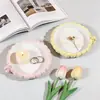 Molde de Resina DIY Conejo Bandeja Redonda Plato de Almacenamiento Rayado Plato Adorno de Yeso Molde de Silicona de Resina