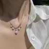 Collar de Perlas de Plata S925 para Mujer, Cadena para Clavícula de Diseño de Nicho de Lujo Ligero, Cadena de Cuello Versátil Elegante de Gama Alta Estilo Francés