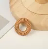 Acessórios de Joias DIY Tecidos em Rattan Puro Feitos à Mão no Vietnã Estilo Festivo Geométrico Exagerado Redondo Material para Brincos Tecidos em Bambu Rattan