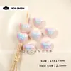 Corazón de Acrílico DIY Lazo Esmalte Colorido Encanto de Bolsa Hecho a Mano Llavero Colgante