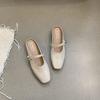 Meias-pantufas Fechadas Estilo Francês para Mulheres, Novo Modelo Primavera e Outono 2026, Sandálias Prateadas que Aumentam a Altura com Solas Macias e Planas