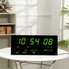 Reloj Digital LED Inteligente de Pantalla Grande Inglés Digital Reloj de Calendario Perpetuo Luminoso Multifuncional para Sala de Estar Dormitorio del Hogar