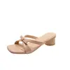 Sandálias Francesas First Encounter com Laço Quadrado para Mulheres Verão 2026 Novo Estilo Salto Bloco Redondo de 4CM Slip-On Sandálias de Fada