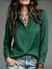 Ropa transfronteriza europea y americana para mujer: Camisa de manga larga a rayas blancas y negras con cuello, diseño casual de un solo botón, adecuada para el trabajo y el uso diario