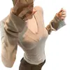 Top Sexy de Cuello en V Ajustado para Mujer, Ropa Interior, Hombro Normal, Camiseta de Manga Larga, Nuevo Estilo Invierno 2026, Top de Terciopelo Alemán para Mujer